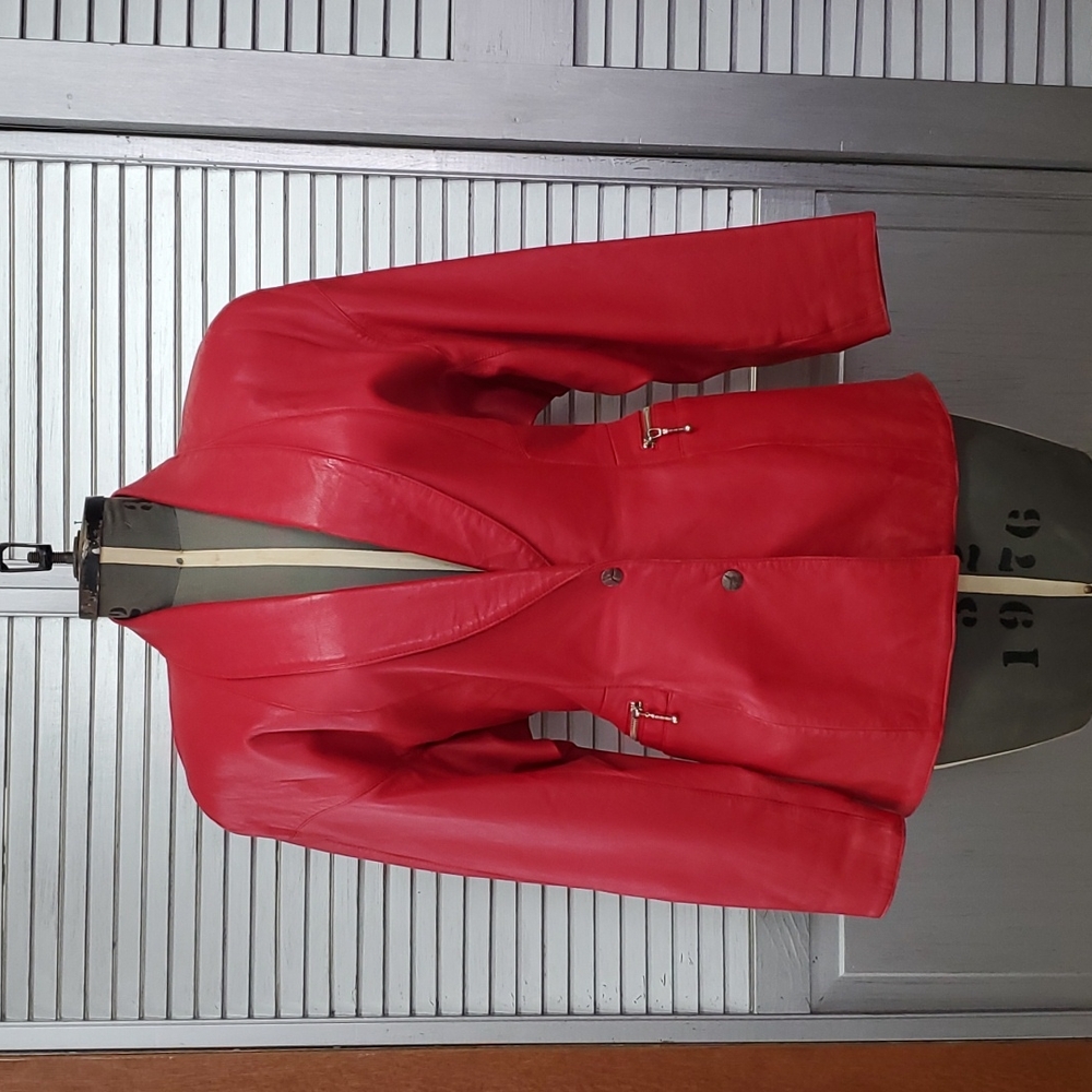Red North Beach Leather Jacket